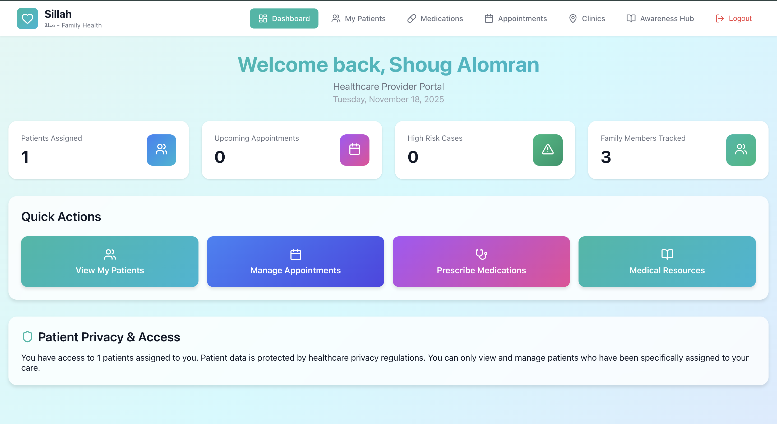 Sillah doctor portal dashboard