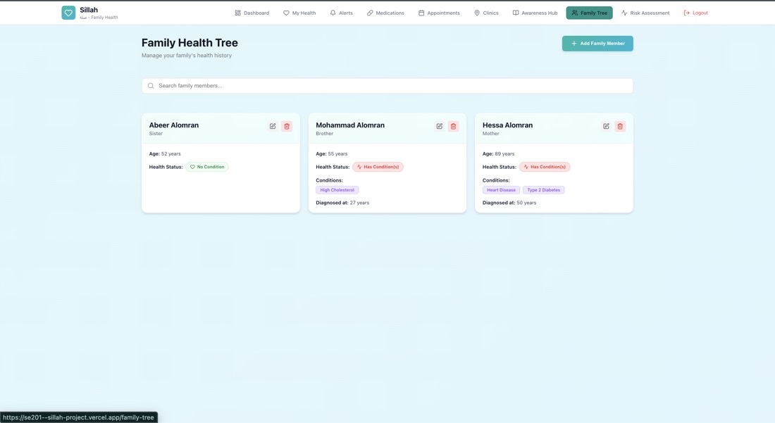 Sillah prototype: Family health tree