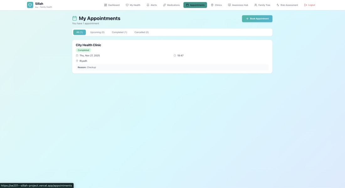 Sillah prototype: My appointments